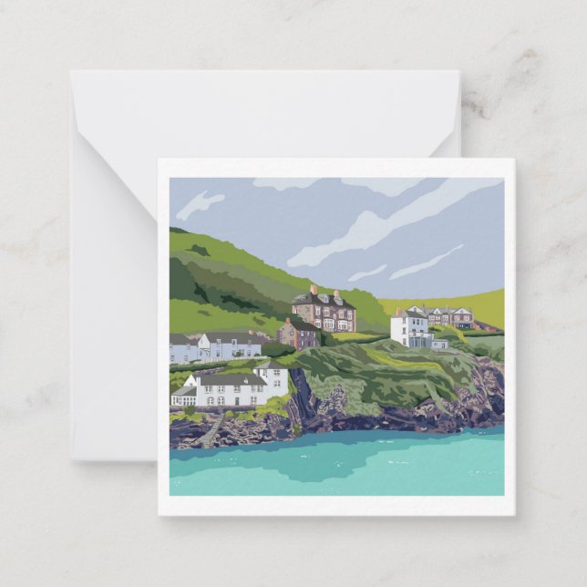 Port Isaac - Port Wen Postcard Style Notecard (Front)