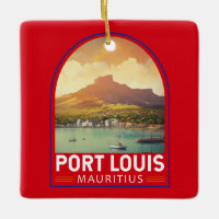 Port Louis Mauritius Travel Art Vintage