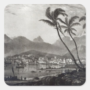 Port Louis 'Views in the Mauritius' by Square Sticker