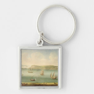 Port Mahon, Minorca, 1730's (oil on canvas) Key Ring