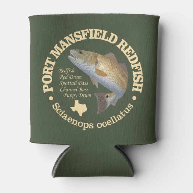 Port Mansfield (redfish) Can Cooler (Front)