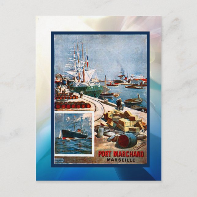Port Marchand, Marseille Postcard (Front)