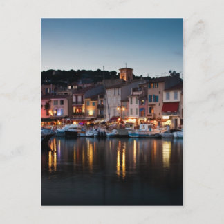 Port of Cassis at night Postcard