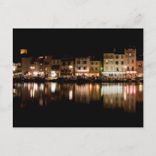 Port of Cassis at night Postcard