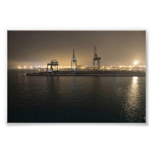 Port of Hull at Night – Industrial Docklands Photo Print
