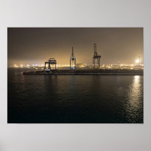 Port of Hull at Night – Industrial Docklands Poster