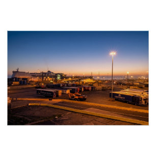 Port of Hull Sunset Maritime Industrial Photo Poster