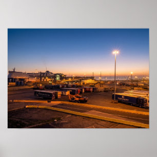 Port of Hull Sunset Maritime Industrial Photo Poster