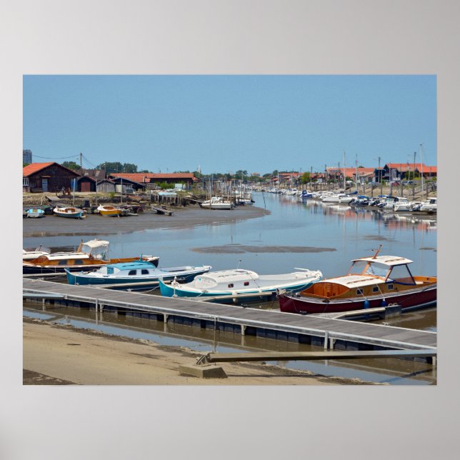 Port of La Teste de Buch in France Postcard Rectan Poster (Front)