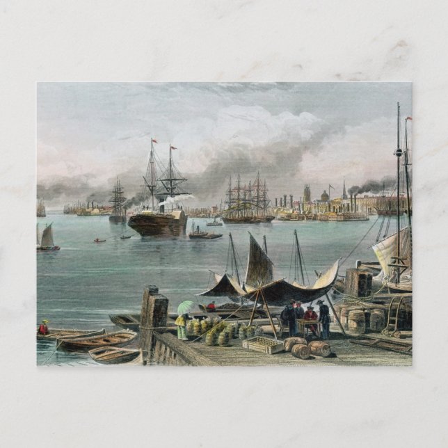 Port of New Orleans, engraved by D.G. Thompson Postcard (Front)