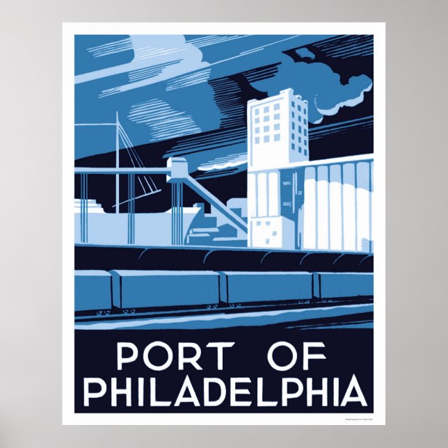 Port Of Philadelphia 1936 WPA Poster (Front)