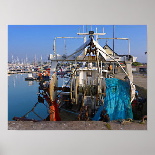 Port of Saint-Vaast-la-Hougue in France Poster