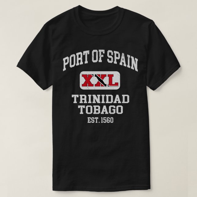 Port of Spain Trinidad and Tobago XXL Athletic des T-Shirt (Design Front)