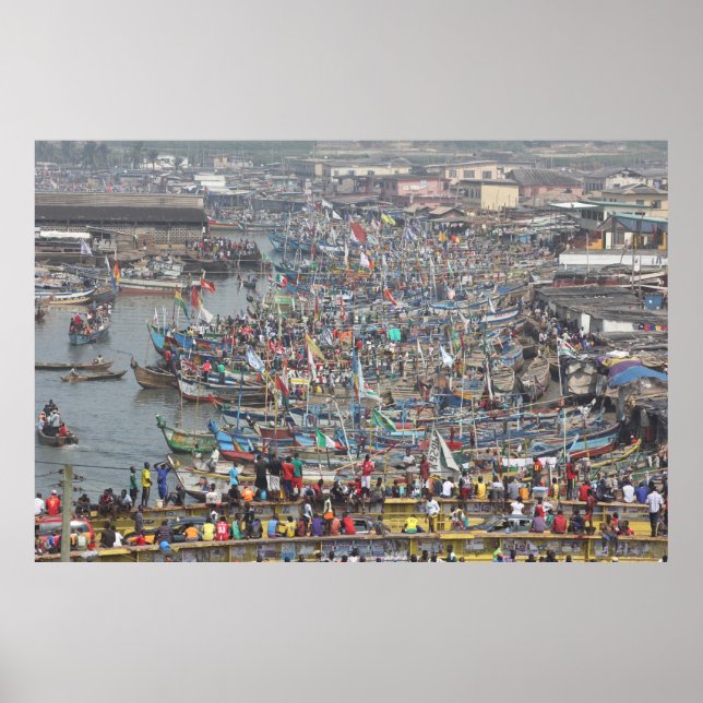 Port of the Slave City Elmina, Ghana, West Africa Poster (Front)