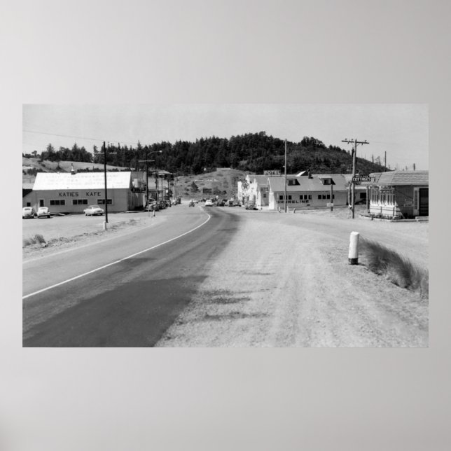 Port Orford, Oregon Town View Photograph Poster (Front)