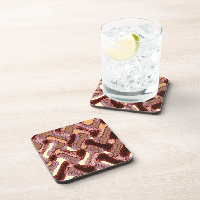 Port & Peach Hard Plastic Coasters Set (Right Side)