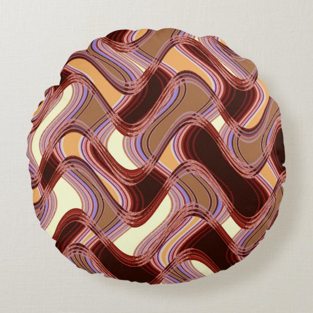 Port & Peach Round Throw Pillow by C.L. Brown (Front)