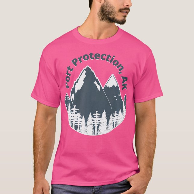 Port Protection Ak Mountains Hiking Climbing Campi T-Shirt (Front)