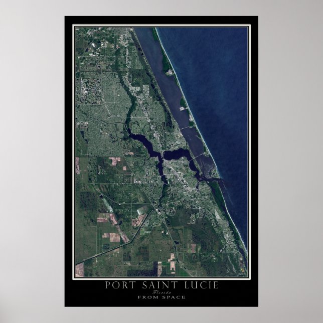 Port Saint Lucie Florida Satellite Poster Map (Front)