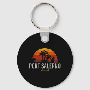 Port Salerno Florida Retro Surfer Vintage Beach Key Ring