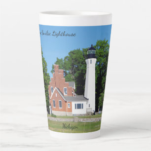Port Sanilac Lighthouse latte mug