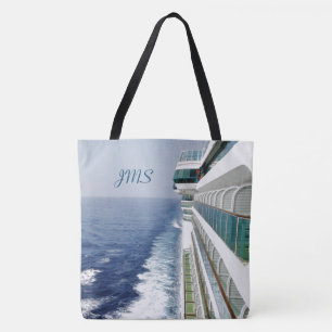 Port Side Balconies Monogrammed Nautical Tote Bag