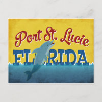 Port St Lucie Florida Dolphin Retro Vintage Travel