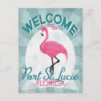Port St Lucie Florida Pink Flamingo Retro