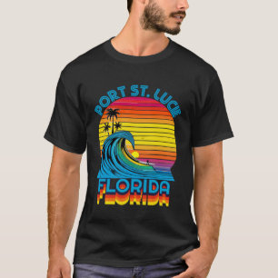 Port St Lucie Florida Retro Throwback Surf & Beach T-Shirt