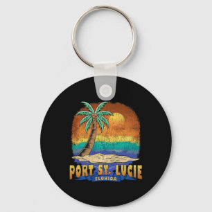 Port St. Lucie Florida Vintage Distressed Souvenir Key Ring