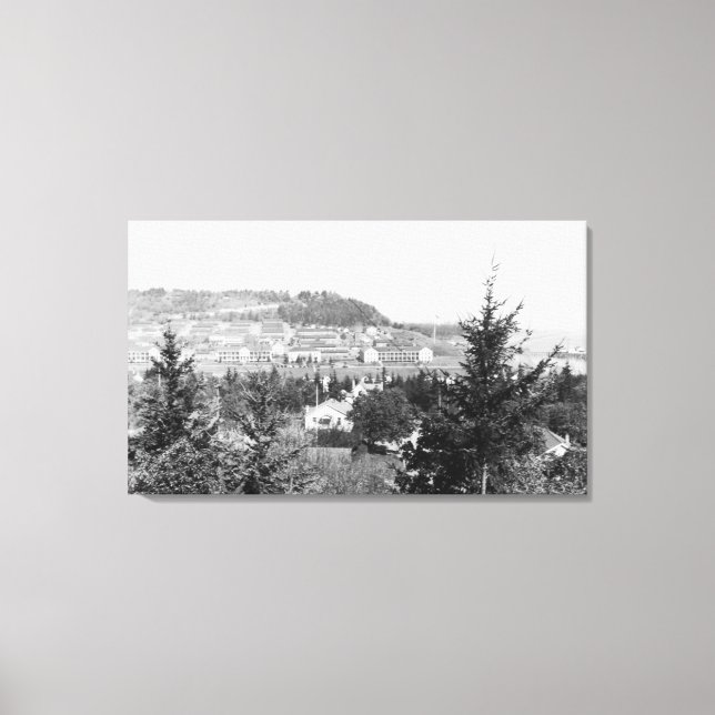 Port Townsend, WA View Main Barracks Fort Warden Canvas Print (Front)