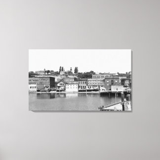 Port Townsend, WA Waterfront Town View Photograp Canvas Print