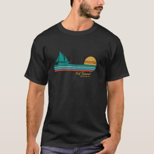 Port Townsend Washington Retro Sailboat Ocean Suns T-Shirt