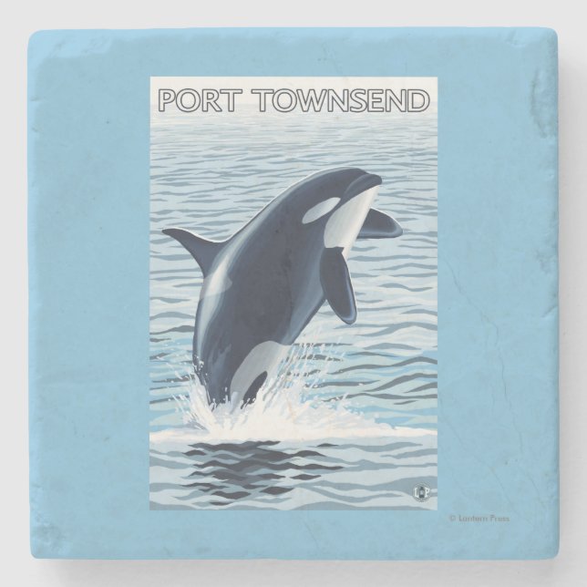 Port Townsend, WashingtonOrca Jumping Stone Coaster (Front)
