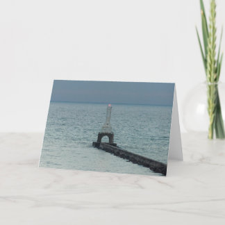 Port Washington Breakwater Light Greeting Card