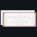Port Wine Stripe Christmas Gift Voucher Card<br><div class="desc">This Christmas gift voucher design features a stripe design. The "Merry Christmas" heading is an image that cannot be edited. All of the other text is fully editable. For more advanced customisation of this design,  simply select the "Customise It" button above.</div>
