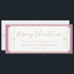 Port Wine Stripe Christmas Gift Voucher Card<br><div class="desc">This Christmas gift voucher design features a stripe design. The "Merry Christmas" heading is an image that cannot be edited. All of the other text is fully editable. For more advanced customisation of this design,  simply select the "Customise It" button above.</div>