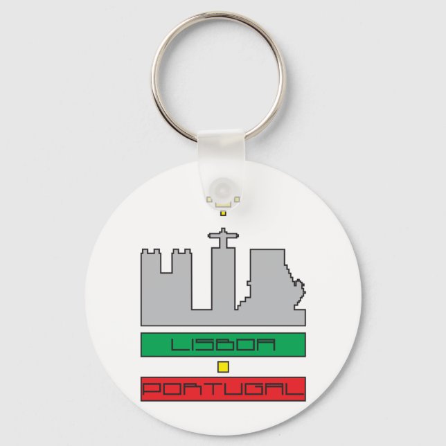 Porta-chaves Monumentos de Lisboa-Portugal Key Ring (Front)