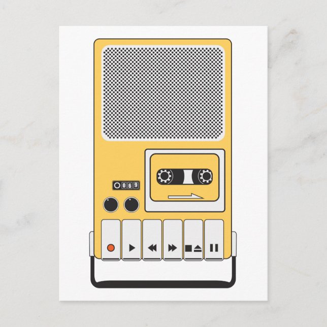 Portable Cassette Tape Recorder Postcard (Front)