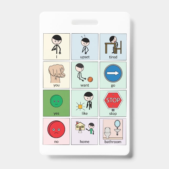 Portable Communication Board Badge ID Badge (Front)