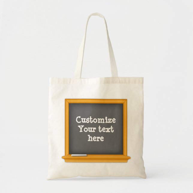 Portable Customisable Chalkboard Tote Bag (Front)