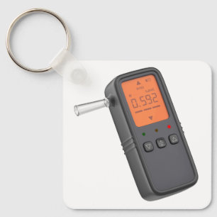 Portable digital breathalyzer key ring