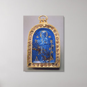 Portable Icon, probably mediaeval (lapis lazuli) Canvas Print