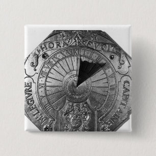 Portable Sundial, from Sierk Castle  1756 15 Cm Square Badge