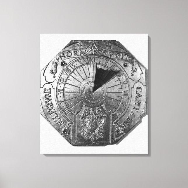 Portable Sundial, from Sierk Castle  1756 Canvas Print (Front)