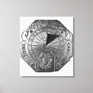 Portable Sundial, from Sierk Castle 1756 Canvas Print