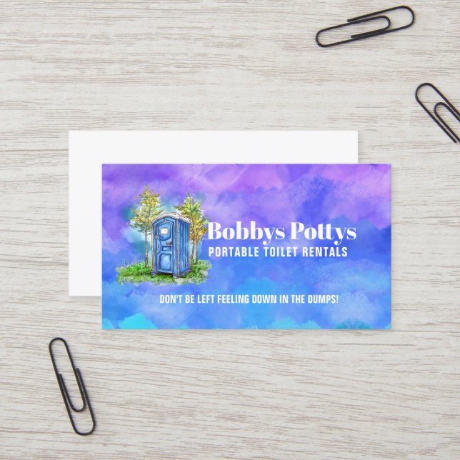 Portable Toilets Slogans Business Card (Front/Back In Situ)