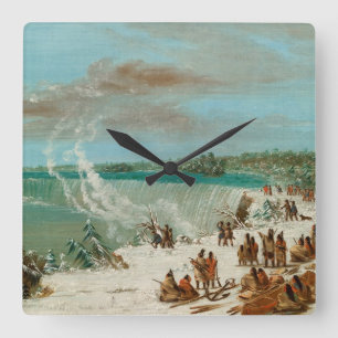 Portage Around the Falls of Niagara at Table Rock Square Wall Clock