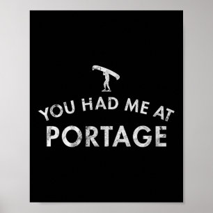 Portage Canoe Paddle River Lake Camping  Poster