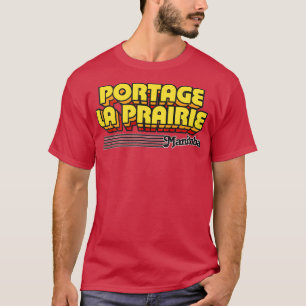 Portage la Prairie Manitoba Retro Stripes T-Shirt